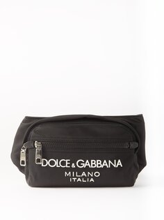Поясная сумка из нейлона с тисненым логотипом Dolce &amp; Gabbana, черный