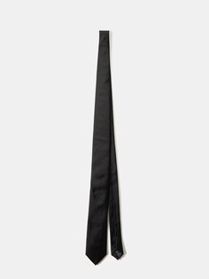 Шелковый галстук с вышитым логотипом Dolce &amp; Gabbana, черный