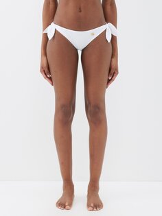 Трусики бикини с завязками по бокам и бляшкой-логотипом Dolce &amp; Gabbana, белый