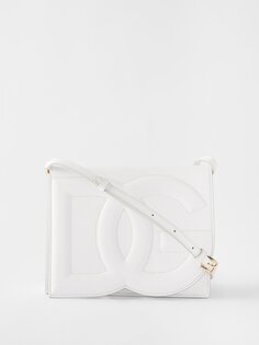 Кожаная сумка через плечо с тисненым логотипом Dolce &amp; Gabbana, белый