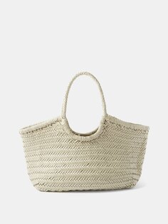 Большая сумка-корзина nantucket из плетеной кожи Dragon Diffusion, белый