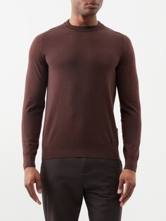 Кашемировый свитер тонкой вязки Dunhill, коричневый