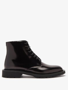 Армейские кожаные ботинки на шнуровке Saint Laurent, черный