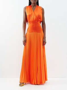 Плиссированное платье lali из шелкового шифона E.Stott, оранжевый