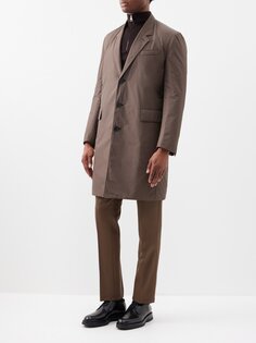 Стеганое однобортное пальто rollagas Dunhill, коричневый