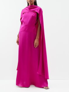Платье corin + diana из шелкового атласа с накидкой E.Stott, розовый