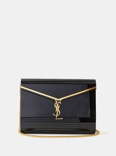 Клатч vicky ysl из плексигласа с металлической пластинкой Saint Laurent, черный