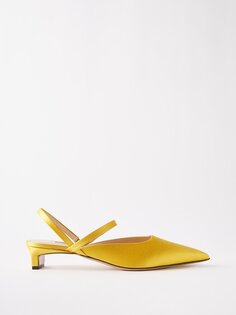 Атласные туфли katrina на каблуке-рюмочке Emilia Wickstead, желтый
