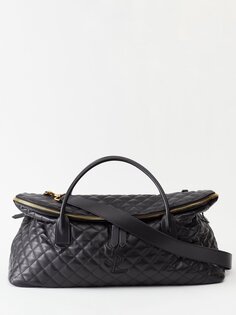 Дорожная сумка из стеганой кожи с застежкой-молнией Saint Laurent, черный