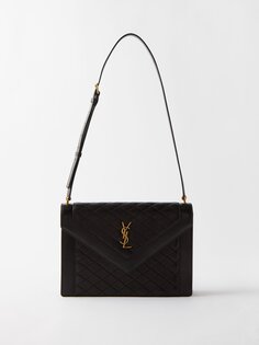 Маленькая стеганая кожаная сумка на плечо gaby Saint Laurent, черный
