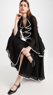Платье Proenza Schouler Solid Mesh Ruffle, черный