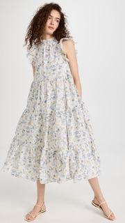 Платье миди En Saison Eliza Tiered, оливковый
