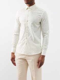 Рубашка из смесового хлопка с принтом пейсли Etro, белый