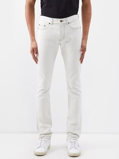 Узкие джинсы со средней посадкой Saint Laurent, белый