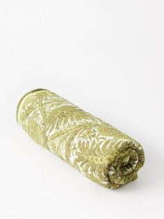 Хлопково-махровое полотенце с цветочным принтом Etro, зеленый