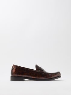 Le loafer 05 кожаные лоферы черепахового цвета Saint Laurent, коричневый