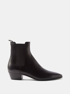 Кожаные ботинки челси vassili с острым носком Saint Laurent, черный