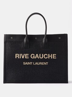 Большая тканая сумка-тоут rive gauche Saint Laurent, черный