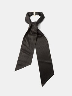 Шелковый шарф ysl с монограммой Saint Laurent, черный