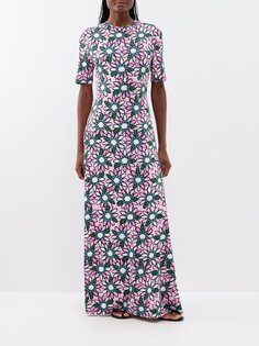 Платье макси alexa из джерси с цветочным принтом Eywasouls Malibu, розовый