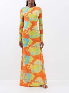 Платье макси scarlett с цветочным принтом Eywasouls Malibu, оранжевый