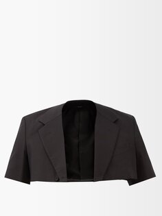 Укороченный хлопковый пиджак Fendi, черный