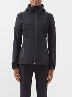 Лыжная куртка из софтшелла с тисненым логотипом Fendi, черный