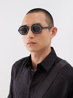 Круглые солнцезащитные очки ff round из ацетата Fendi, черный
