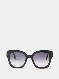 Массивные квадратные солнцезащитные очки из ацетата Fendi, черный