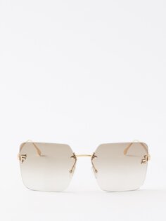 Квадратные металлические солнцезащитные очки fendi first Fendi, золото