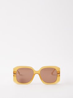 Квадратные солнцезащитные очки fendi fendigraphy из ацетата Fendi, коричневый