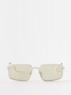 Квадратные металлические солнцезащитные очки fendi first sight Fendi, белый