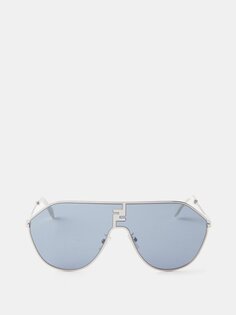 Солнцезащитные очки-авиаторы в металлическом корпусе Fendi, серебряный