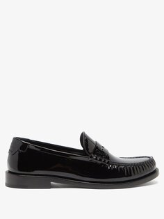 Лакированные пенни-лоферы le loafer Saint Laurent, черный