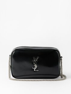 Миниатюрная кожаная сумка через плечо loulou Saint Laurent, черный