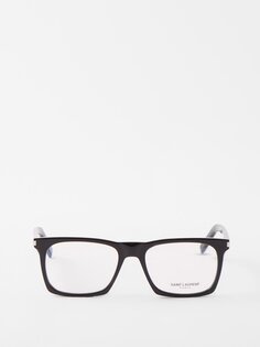 Квадратные очки из ацетата Saint Laurent, черный