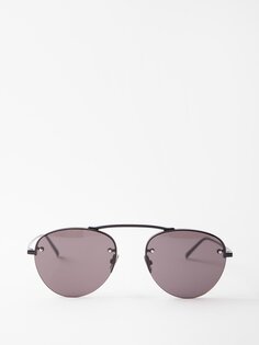 Солнцезащитные очки-авиаторы в металлической оправе Saint Laurent, черный