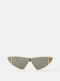 Солнцезащитные очки «кошачий глаз» в металлической оправе Saint Laurent, золото
