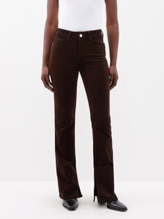 Вельветовые брюки le mini boot с разрезом FRAME, коричневый