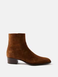 Замшевые ботинки wyatt Saint Laurent, коричневый