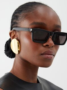Солнцезащитные очки betty в прямоугольной оправе из ацетата ацетата Saint Laurent, черный