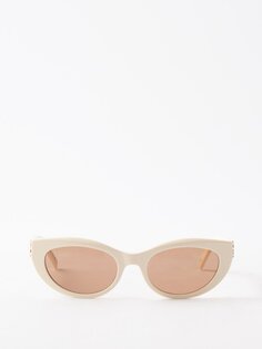 Солнцезащитные очки «кошачий глаз» из ацетата Saint Laurent, белый