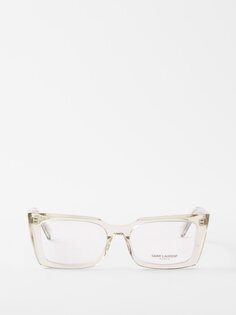 Квадратные очки из ацетата Saint Laurent, прозрачный