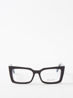 Квадратные очки из ацетата Saint Laurent, черный