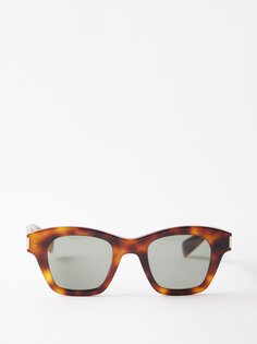 Солнцезащитные очки new wave черепахового ацетата с кошачьим глазом Saint Laurent, коричневый