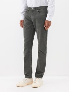Вельветовые брюки узкого кроя l&apos;homme FRAME, серый