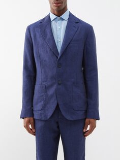 Однобортный льняной пиджак paulo Frescobol Carioca, синий