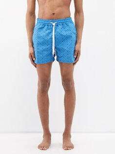 Плавки-шорты angra из переработанного волокна с геометричным принтом Frescobol Carioca, синий