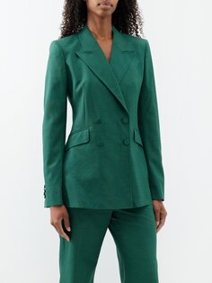 Двубортный пиджак stephanie из смесовой шерсти Gabriela Hearst, зеленый