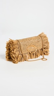 Сумка-кроссбоди Oscar de la Renta O-Pochette - Crocheted Raffia with Fringe, натуральный